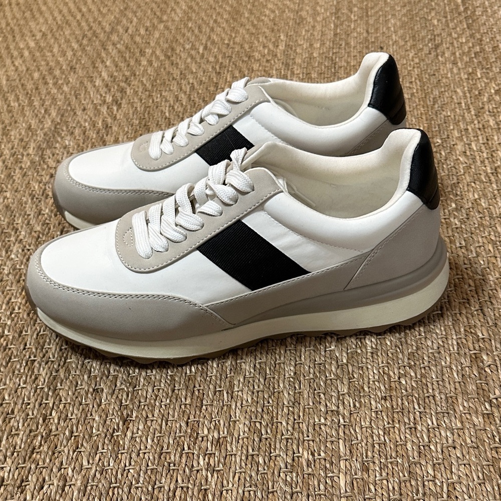 Dolce Vita White and Black Bettie Sneakers